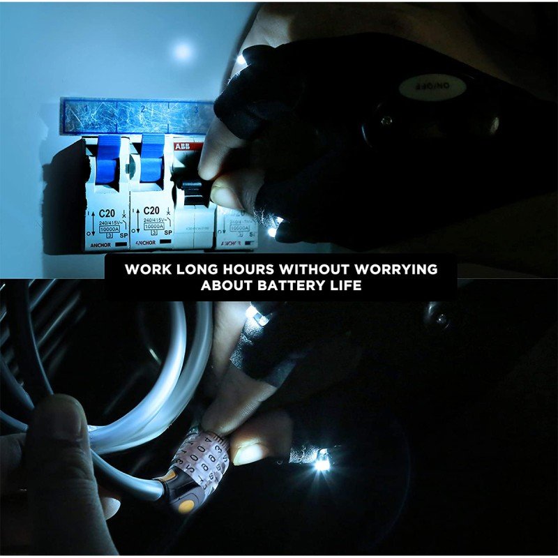 GLOBOSTAR® HANDLAMP 79067 Φακός Γάντι Χεριού LED 1W 100lm 60° DC 3V με 1xCR2016 Μπαταρία Αδιάβροχο IP44 Ψυχρό Λευκό 6000K - Μ33 x Π13.5 x Υ1cm - 1 Χρόνο Εγγύηση