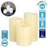 GloboStar® 79554 ΣΕΤ 3 Διακοσμητικών Realistic Κεριών Παραφίνης με LED - Μπαταρίας & Ασύρματο Χειριστήριο IR Ψυχρό Λευκό 6000K