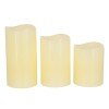 GloboStar® 79554 ΣΕΤ 3 Διακοσμητικών Realistic Κεριών Παραφίνης με LED - Μπαταρίας & Ασύρματο Χειριστήριο IR Ψυχρό Λευκό 6000K