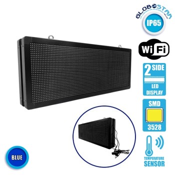 GLOBOSTAR® DISPLAY 90323 Κυλιόμενη Ψηφιακή Επιγραφή P10 Διπλής Όψης LED AC 220-240V Αδιάβροχο IP65 Μπλε - WiFi Control μέσω FK APP - Αισθητήρας Θερμοκρασίας & Υγρασίας - Μ104 x Π12 x Υ40cm - 2 Χρόνια Εγγύηση GLOBOSTAR® DISPLAY 90323 Κυλιόμενη Ψηφιακή Επιγραφή P10 Διπλής Όψης LED AC 220-240V Αδιάβροχο IP65 Μπλε - WiFi Control μέσω FK APP - Αισθητήρας Θερμοκρασίας & Υγρασίας - Μ104 x Π12 x Υ40cm - 2 Χρόνια Εγγύηση