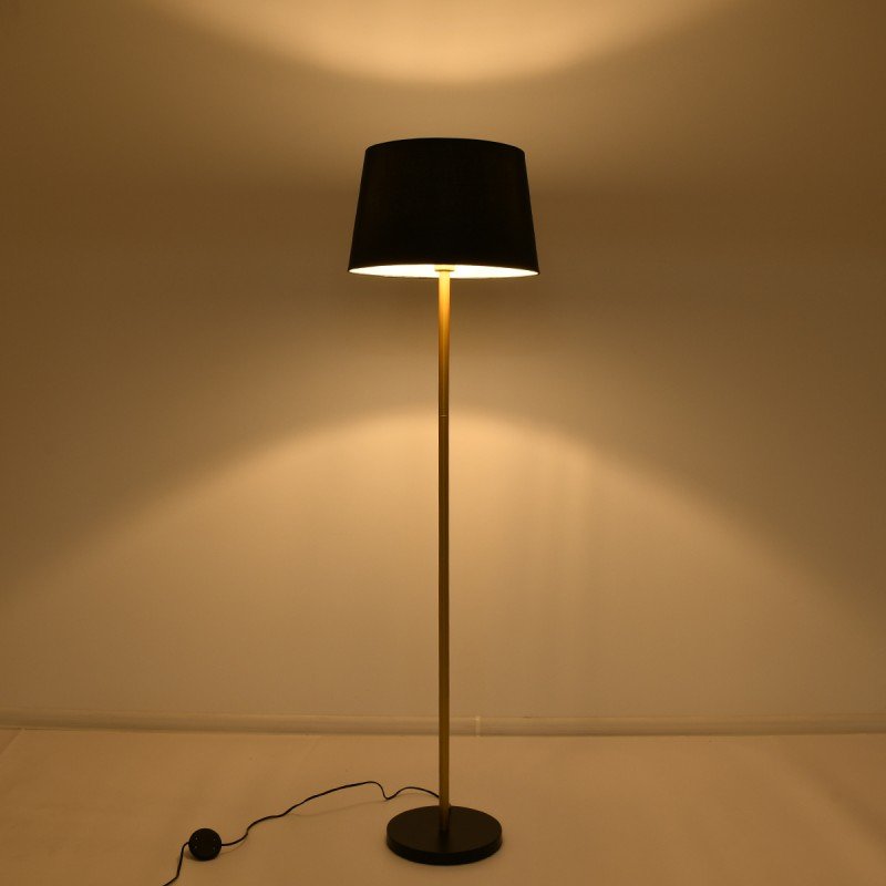 GLOBOSTAR® CEDAR 00829 Μοντέρνο Επιδαπέδιο Φωτιστικό με Ντουί 1 x E27 AC 220-240V IP20 - Μαύρο & Χρυσό - Μ40 x Π40 x Υ148cm