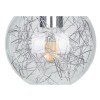 GLOBOSTAR® LAMP 01676 Μοντέρνο Κρεμαστό Φωτιστικό Οροφής με Ντουί 1 x E27 AC 220-240V IP20 - Ασημί & Διάφανο - Μ15 x Π15 x Υ27cm