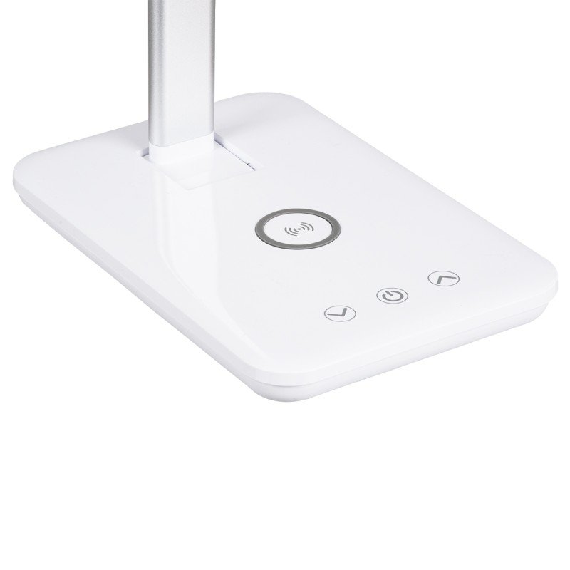 GLOBOSTAR® ONO 76532 Μοντέρνο Επιτραπέζιο Φωτιστικό Γραφείου με Ασύρματη Φόρτιση 10W 2A LED 3.5W 350lm 90° DC 5V με USB-C IP20 Ρυθμιζόμενο Λευκό CCT με Αφή 2700K/4500K/6000K Dimmable - Sanan SMD Chip - Λευκό - Μ18 x Π12 x Υ36cm - 2 Χρόνια Εγγύηση