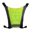 GloboStar® 79069 Γιλέκο Ασφαλείας Φωσφοριζέ Αντανακλαστικό για Ποδηλάτες & Runners με Φωτεινή Σήμανση LED - Ενσωματωμένη Μπαταρία 650mAh DC 5V Επαναφορτιζόμενο με Καλώδιο Τροφοδοσίας USB & Ασύρματο Χειριστήριο - Λαχανί Φωσφοριζέ & Μαύρο Αδιάβρ