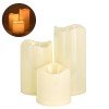 GloboStar® 79552 ΣΕΤ 3 Διακοσμητικών Realistic Κεριών με LED - Μπαταρίας & Ασύρματο Χειριστήριο IR Θερμό Λευκό 3000K