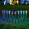 GLOBOSTAR® SOLARDECOR 71522 Διακοσμητικό Φωτιστικό Κήπου LED 1W 30lm 180° DC 5V με Φωτοβολταϊκό Panel 5V 0.1W & Επαναφορτιζόμενη Μπαταρία Li-ion 3.2V 600mAh Αδιάβροχο IP65 Πολύχρωμο RGB - Πακέτο 10 Τεμαχίων - Μ5.5 x Π5.5 x Υ36.5cm - 2 Χρόνια Εγγύηση