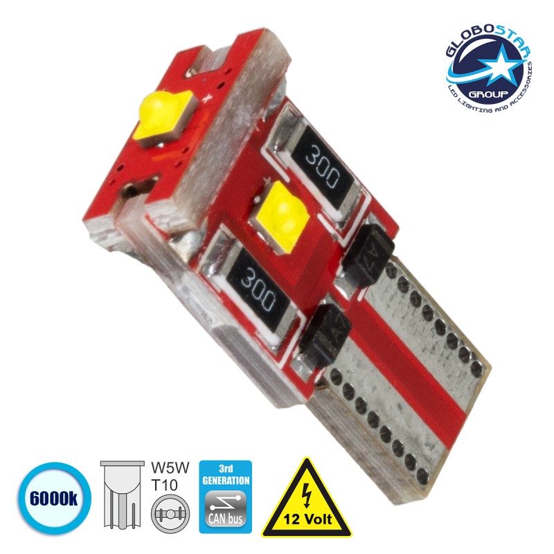 GloboStar® T10 W5W 81111 Λάμπα Αυτοκίνητου 3rd Generation Can-Bus Series LED 3 CREE XHP35 1W 158lm 360° DC 12V IP20 Ψυχρό Λευκό 6000K GloboStar® T10 W5W 81111 Λάμπα Αυτοκίνητου 3rd Generation Can-Bus Series LED 3 CREE XHP35 1W 158lm 360° DC 12V IP20 Ψυχρό Λευκό 6000K