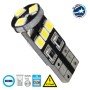 GloboStar® T10 W5W 81113 Λάμπα Αυτοκίνητου  3rd Generation Can-Bus Series LED 9 SMD 1210 0.36W 45lm 360° DC 12V IP20 Ψυχρό Λευκό 6000K