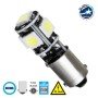 GloboStar® BA9S - T4W 81288  Λάμπα Αυτοκινήτου 2nd Generation Can-Bus Series LED 5 SMD 5050 2W 300lm 360° DC 12V IP20 Ψυχρό Λευκό 6000K