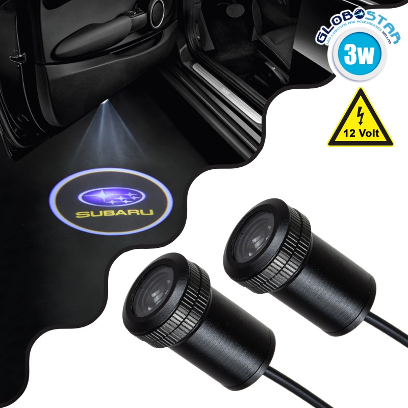 GloboStar® 81625 SUBARU Ghost Car Brand Logo Projector - Προτζέκτορας Προβολής Μάρκας Αυτοκινήτου LED CREE XHP35 3W 240lm 120° DC 12V IP20 Ψυχρό Λευκό 6000K