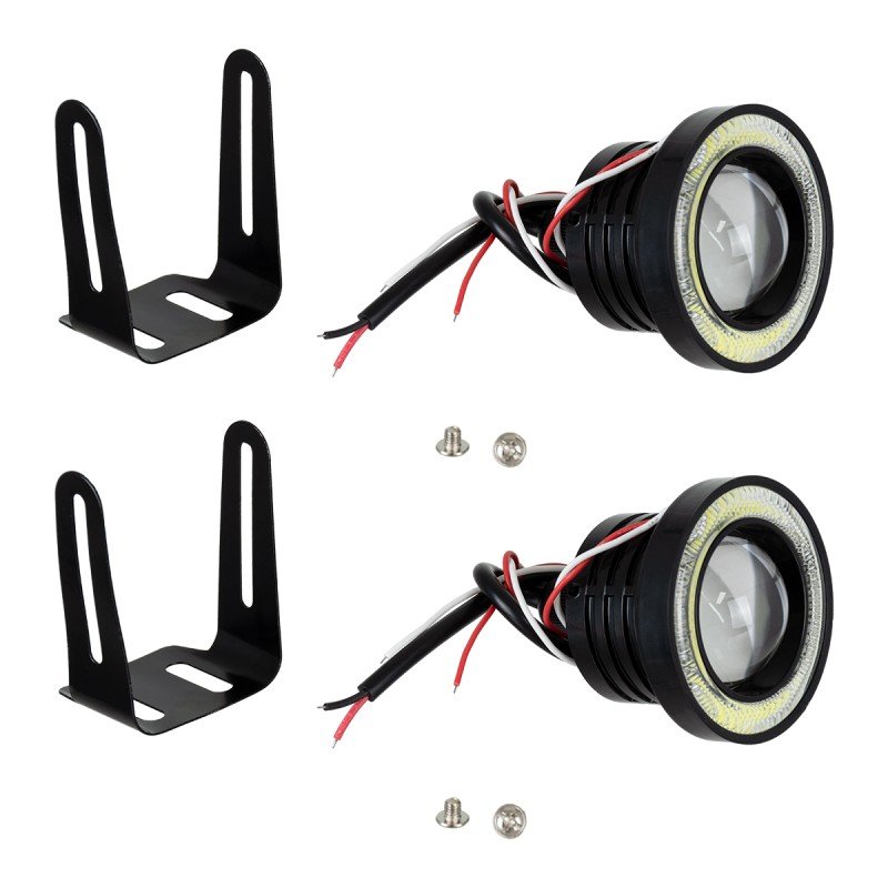 GLOBOSTAR® MOTOFLOOD 81634 Προβολάκι LED 30W/60W 3200lm/6400lm 45° DC 12V Αδιάβροχο IP65 Ψυχρό Λευκό 6000K - CREE COB Chip - Μ8.8 x Π8.8 x Υ7cm - Πακέτο 2 Τεμαχίων - 2 Χρόνια Εγγύηση