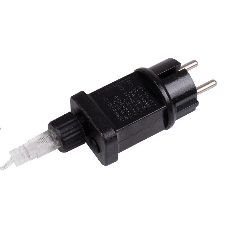 85828 Διακοσμητική Κουρτίνα 3 x 3 Μέτρα με Controller 8 Προγραμμάτων Εναλλαγών Φωτισμού - Επεκτεινόμενη 300 LED 3.6W AC 230V με Διάφανο Καλώδιο & Πρίζα Schuko Αδιάβροχη IP44 Ψυχρό Λευκό 6000K Μ3 x Υ3m