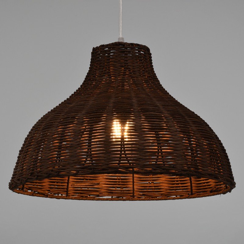 GLOBOSTAR® MAYOTTE 00725 Boho Κρεμαστό Φωτιστικό Οροφής με Ντουί 1 x E27 AC 220-240V IP20 - Καφέ - Μ40 x Π40 x Υ28cm