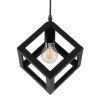 GLOBOSTAR® CUBE 00801 Μοντέρνο Κρεμαστό Φωτιστικό Οροφής με Ντουί 1 x E27 AC 220-240V IP20 - Μαύρο - Μ25 x Π25 x Υ25cm