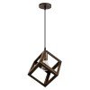 GLOBOSTAR® CUBE 00803 Μοντέρνο Κρεμαστό Φωτιστικό Οροφής με Ντουί 1 x E27 AC 220-240V IP20 - Χάλκινο Εφέ Σκουριάς - Μ25 x Π25 x Υ25cm