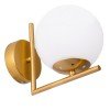 GLOBOSTAR® JADA 01426 Μοντέρνο Φωτιστικό Τοίχου - Απλίκα με Ντουί 1 x E27 AC 220-240V IP20 - Χρυσό & Λευκό - Μ15 x Π21.5 x Υ18cm