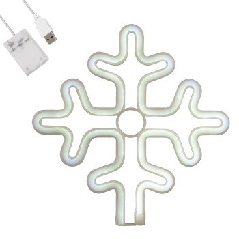 GloboStar® 78581 Φωτιστικό Ταμπέλα Φωτεινή Επιγραφή NEON LED Σήμανσης SNOWFLAKE 5W με Καλώδιο Τροφοδοσίας USB - Μπαταρίας 3xAAA (Δεν Περιλαμβάνονται) - Ψυχρό Λευκό 6000K GloboStar® 78581 Φωτιστικό Ταμπέλα Φωτεινή Επιγραφή NEON LED Σήμανσης SNOWFLAKE 5W με Καλώδιο Τροφοδοσίας USB - Μπαταρίας 3xAAA (Δεν Περιλαμβάνονται) - Ψυχρό Λευκό 6000K