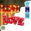 GLOBOSTAR® LOVE BOMBING 76548 Μοντέρνο Επιτραπέζιο Φωτιστικό Πορτατίφ LED 2W 120lm 180° DC 3V με Μπαταρίες 2xAAA IP20 Θερμό Λευκό 2700K - Κόκκινο - Μ30 x Π10.7 x Υ4cm - 2 Χρόνια Εγγύηση