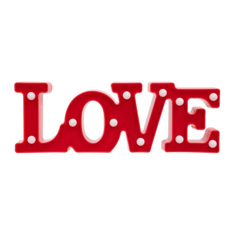 GLOBOSTAR® LOVE BOMBING 76548 Μοντέρνο Επιτραπέζιο Φωτιστικό Πορτατίφ LED 2W 120lm 180° DC 3V με Μπαταρίες 2xAAA IP20 Θερμό Λευκό 2700K - Κόκκινο - Μ30 x Π10.7 x Υ4cm - 2 Χρόνια Εγγύηση
