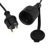 GLOBOSTAR® GARLAND 78984 Καλωδιογιρλάντα 15m με Ντουί 15 x E27 & Πρίζα Schuko AC 220-240V IP65 - Μαύρο - Μ1500 x Π92 x Υ16cm