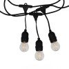GLOBOSTAR® GARLAND 78984 Καλωδιογιρλάντα 15m με Ντουί 15 x E27 & Πρίζα Schuko AC 220-240V IP65 - Μαύρο - Μ1500 x Π92 x Υ16cm