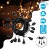 GLOBOSTAR® GARLAND 78985 Καλωδιογιρλάντα 20m με Ντουί 15 x E27 & Πρίζα Schuko AC 220-240V IP65 - Μαύρο - Μ1500 x Π127 x Υ16cm