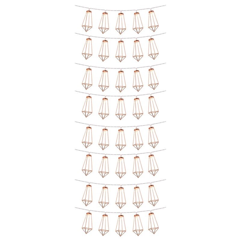 79806 Διακοσμητική Γιρλάντα Bronze Cone 5 Μέτρα με Διακόπτη On/Off - 40 LED 4W με Μπαταρίες 3xAA & Διάφανο Καλώδιο IP20 Θερμό Λευκό 2700K Μ5m