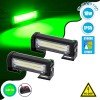 GloboStar® 85025 PRO Series ΣΕΤ 2 x Μπάρες Σήμανσης Οχήματος Πυροσβεστικής για Αυτοκίνητα & Φορτηγά 13 Προγραμμάτων Φωτισμού STROBE LED CREE CXB COB 18W DC 10-30V Αδιάβροχο IP65 Πράσινο
