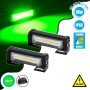 GloboStar® 85025 PRO Series ΣΕΤ 2 x Μπάρες Σήμανσης Οχήματος Πυροσβεστικής για Αυτοκίνητα & Φορτηγά 13 Προγραμμάτων Φωτισμού STROBE LED CREE CXB COB 18W DC 10-30V Αδιάβροχο IP65 Πράσινο
