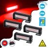GloboStar® 85030 PRO Series ΣΕΤ 4 x Μπάρες Σήμανσης Οχήματος Πυροσβεστικής για Αυτοκίνητα & Φορτηγά 13 Προγραμμάτων Φωτισμού STROBE LED CREE CXB COB 36W DC 10-30V Αδιάβροχο IP65 Κόκκινο