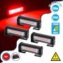 GloboStar® 85030 PRO Series ΣΕΤ 4 x Μπάρες Σήμανσης Οχήματος Πυροσβεστικής για Αυτοκίνητα & Φορτηγά 13 Προγραμμάτων Φωτισμού STROBE LED CREE CXB COB 36W DC 10-30V Αδιάβροχο IP65 Κόκκινο