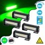 GloboStar® 85031 PRO Series ΣΕΤ 4 x Μπάρες Σήμανσης Οχήματος Πυροσβεστικής για Αυτοκίνητα & Φορτηγά 13 Προγραμμάτων Φωτισμού STROBE LED CREE CXB COB 36W DC 10-30V Αδιάβροχο IP65 Πράσινο