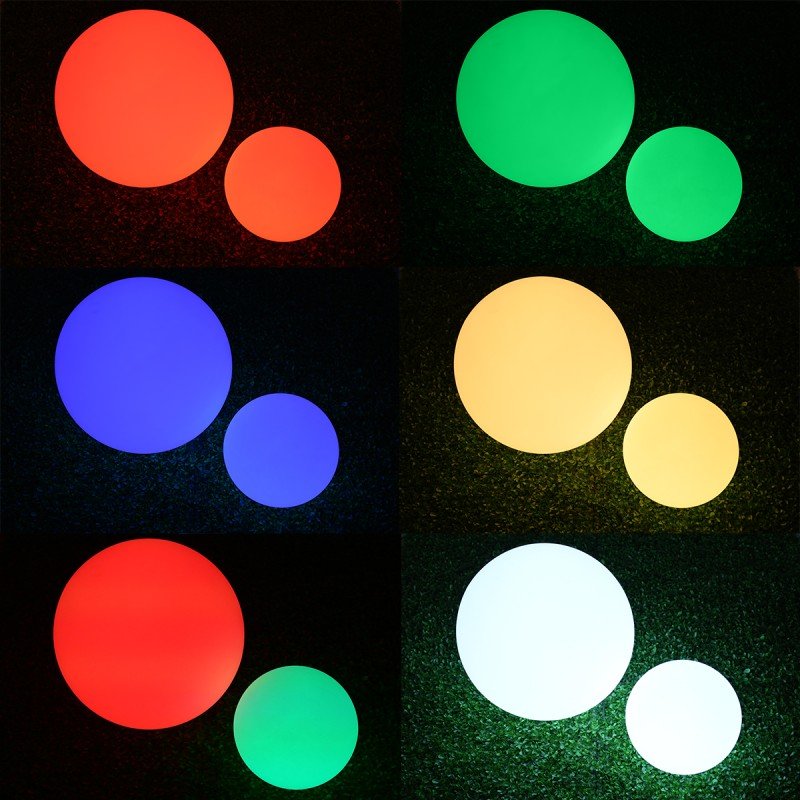 GloboStar® GARDENGLOW  85825 Μοντέρνο Φωτιστικό Κήπου Μπάλα LED Globe 10W Φ40 Επαναφορτιζόμενο Μπαταρίας με Καλώδιο USB - Φορτιστή και Ασύρματο Χειριστήριο IR Αδιάβροχο IP54 Πολύχρωμο RGBW