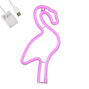 GloboStar® 78573 Φωτιστικό Ταμπέλα Φωτεινή Επιγραφή NEON LED Σήμανσης FLAMINGO 5W με Καλώδιο Τροφοδοσίας USB - Μπαταρίας 3xAAA (Δεν Περιλαμβάνονται) - Ροζ GloboStar® 78573 Φωτιστικό Ταμπέλα Φωτεινή Επιγραφή NEON LED Σήμανσης FLAMINGO 5W με Καλώδιο Τροφοδοσίας USB - Μπαταρίας 3xAAA (Δεν Περιλαμβάνονται) - Ροζ
