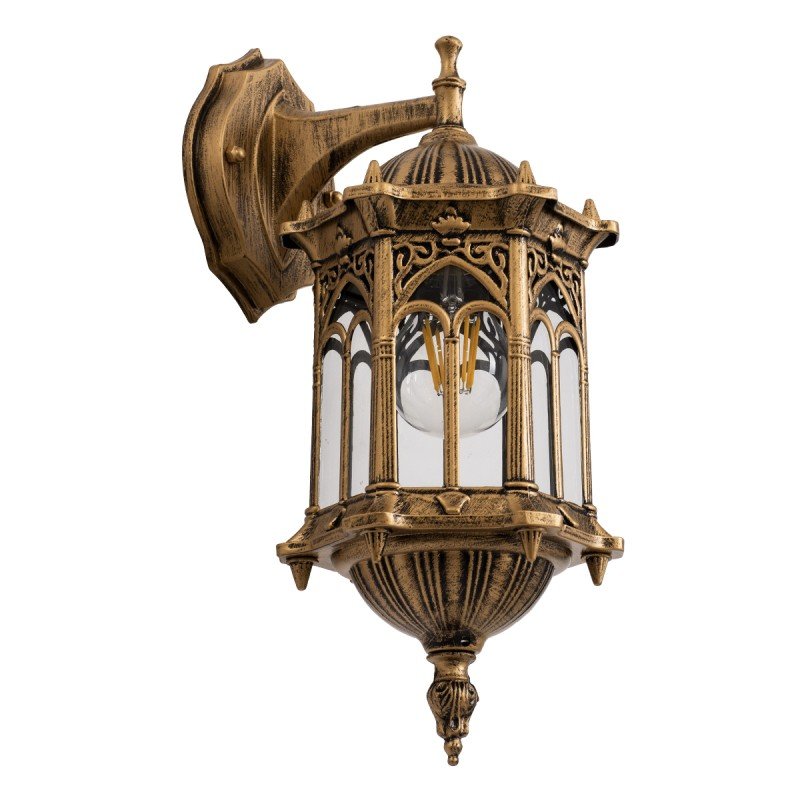 GLOBOSTAR® DARCY 00658 Vintage Φωτιστικό Τοίχου - Απλίκα με Ντουί 1 x E27 AC 220-240V IP20 - Μπρούτζινο Εφέ Σκουριάς - Μ15.5 x Π15.5 x Υ34.5cm