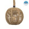 GLOBOSTAR® MANDALA 00730 Boho Κρεμαστό Φωτιστικό Οροφής με Ντουί 1 x E27 AC 220-240V IP20 - Μπεζ - Μ20 x Π20 x Υ20cm