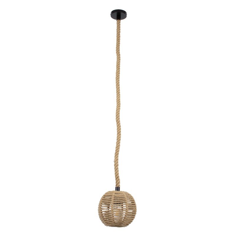 GLOBOSTAR® MANDALA 00730 Boho Κρεμαστό Φωτιστικό Οροφής με Ντουί 1 x E27 AC 220-240V IP20 - Μπεζ - Μ20 x Π20 x Υ20cm