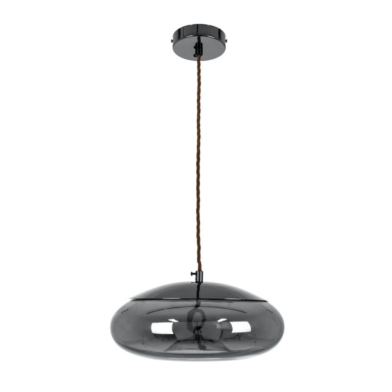 GLOBOSTAR® AXTON 00751 Μοντέρνο Κρεμαστό Φωτιστικό Οροφής LED 5W 500lm 180° AC 220-240V IP20 Θερμό Λευκό 2700K - Sanan SMD Chip - Μαύρο & Μαύρο Φιμέ - Μ30 x Π30 x Υ15cm - 2 Xρόνια Εγγύηση