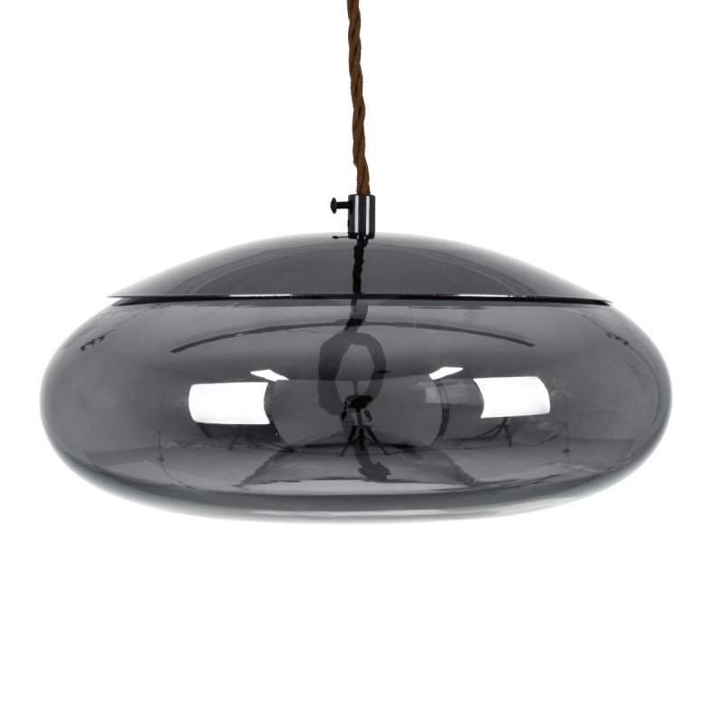 GLOBOSTAR® AXTON 00751 Μοντέρνο Κρεμαστό Φωτιστικό Οροφής LED 5W 500lm 180° AC 220-240V IP20 Θερμό Λευκό 2700K - Sanan SMD Chip - Μαύρο & Μαύρο Φιμέ - Μ30 x Π30 x Υ15cm - 2 Xρόνια Εγγύηση