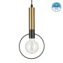 GLOBOSTAR® OLVERO 00772 Μοντέρνο Κρεμαστό Φωτιστικό Οροφής με Ντουί 1 x E27 AC 220-240V IP20 - Μαύρο & Χρυσό - Μ18 x Π4 x Y38cm