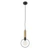 GLOBOSTAR® OLVERO 00772 Μοντέρνο Κρεμαστό Φωτιστικό Οροφής με Ντουί 1 x E27 AC 220-240V IP20 - Μαύρο & Χρυσό - Μ18 x Π4 x Y38cm