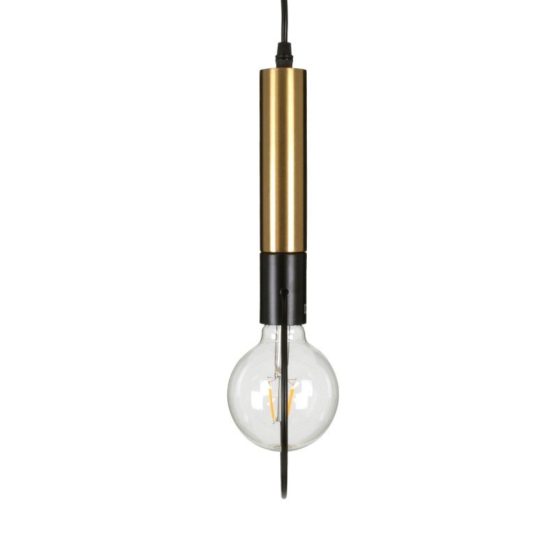 GLOBOSTAR® OLVERO 00772 Μοντέρνο Κρεμαστό Φωτιστικό Οροφής με Ντουί 1 x E27 AC 220-240V IP20 - Μαύρο & Χρυσό - Μ18 x Π4 x Y38cm