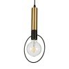 GLOBOSTAR® OLVERO 00772 Μοντέρνο Κρεμαστό Φωτιστικό Οροφής με Ντουί 1 x E27 AC 220-240V IP20 - Μαύρο & Χρυσό - Μ18 x Π4 x Y38cm