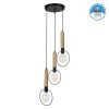 GLOBOSTAR® OLVERO 00773 Μοντέρνο Κρεμαστό Φωτιστικό Οροφής με Ντουί 3 x E27 AC 220-240V IP20 - Μαύρο & Χρυσό - Μ30 x Π30 x Y130cm