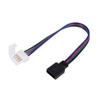 GLOBOSTAR® STRIPCON 70741 Ταχυσύνδεσμος για RGB Ταινία LED 10mm σε 4 Pin Θηλυκό Σύνδεσμο IP20 - Λευκό - Μ17 x Π1.5 x Υ0.4cm
