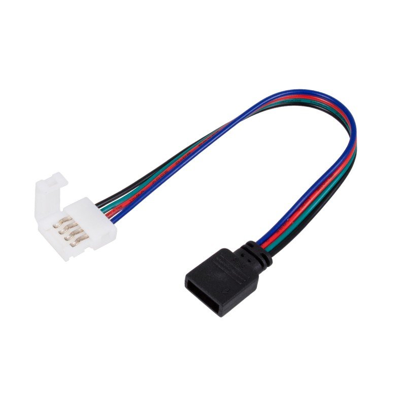 GLOBOSTAR® STRIPCON 70741 Ταχυσύνδεσμος για RGB Ταινία LED 10mm σε 4 Pin Θηλυκό Σύνδεσμο IP20 - Λευκό - Μ17 x Π1.5 x Υ0.4cm