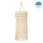 GloboStar® 36205 UGANDA Boho Καπέλο Φωτιστικού- Μακραμέ Πλεκτό Χειροποίητο Μπεζ Βαμβακερό Νήμα - Μ25 x Π25  x Υ70cm
