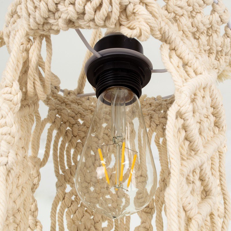 GLOBOSTAR® BAHRI 36211 Boho Κρεμαστό Φωτιστικό Οροφής με Ντουί 1 x E27 AC 220-240V IP20 - Μπεζ - Μ20 x Π20 x Υ65cm GLOBOSTAR® BAHRI 36211 Boho Κρεμαστό Φωτιστικό Οροφής με Ντουί 1 x E27 AC 220-240V IP20 - Μπεζ - Μ20 x Π20 x Υ65cm
