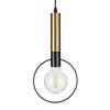 GLOBOSTAR® OLVERO 00772 Μοντέρνο Κρεμαστό Φωτιστικό Οροφής με Ντουί 1 x E27 AC 220-240V IP20 - Μαύρο & Χρυσό - Μ18 x Π4 x Y38cm