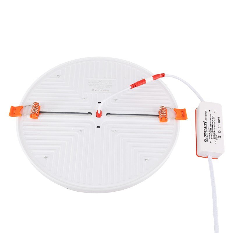 GLOBOSTAR® PANELEON 60191 Χωνευτό Panel Οροφής με Σύστημα Ρυθμιζόμενης Τρύπας Κοπής LED 33W 3590lm 180° AC 220-240V IP20 Ψυχρό Λευκό 6000K - Lumileds SMD Chip & TÜV SÜD Driver - Λευκό Γαλακτερό - Μ22.2 x Π22.2 x Υ2cm / Q3.5cm έως Q20.5cm - 3 Χρόνια Εγ